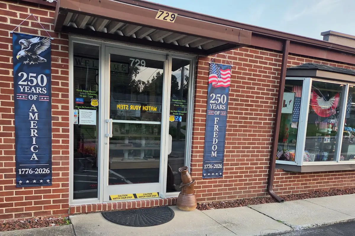 Brick building celebrating American freedom
